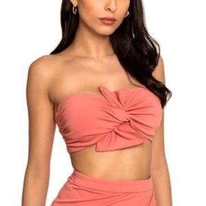 Salmon pink crop top